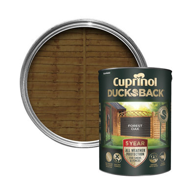 Cuprinol 5 Year Ducksback Forest Oak Exterior Wood Paint, 5L