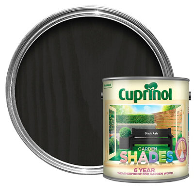 Cuprinol Garden Shades Black Ash Matt Exterior Wood Paint, 2.5L