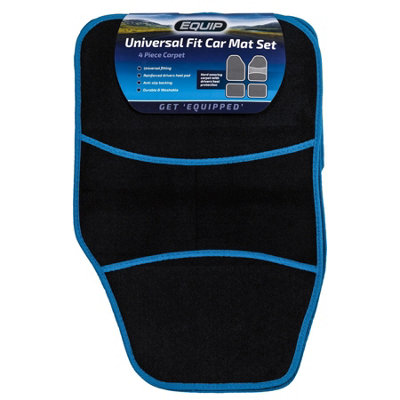 Equip Universal Fit Car Floor Mat Carpet Textile Durable ProtectionBlue Trim from B&Q