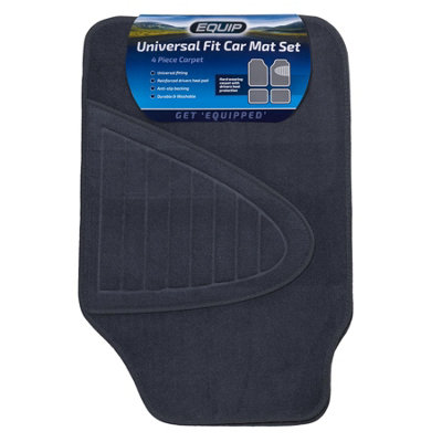 Equip Universal Fit Car Floor Mat Classic Carpet Textile Protection - Grey