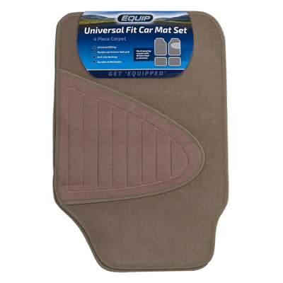 Equip Universal Fit Car Mat Classic Carpet Textile Durable Protection - Beige