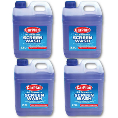 Carplan All Season Concentrated Screenwash 2.5 Litres X4 Car Washer Fluid 10L