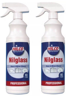 2X Nilco Nilglass Car Windscreen Glass & Mirror Cleaning Solution Kit 1L Litre X 2 from B&Q