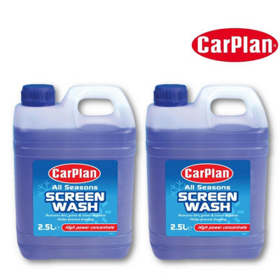 Carplan All Season Concentrated Screenwash 2.5L X2 Car Washer Fluid 5 Litres 5L