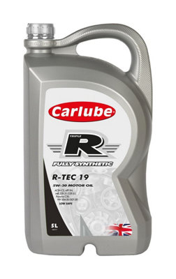 Carlube Engine Oil Triple R 5W30 Vw Low Saps Fully Synthetic Rtec 19 5L Litre from B&Q