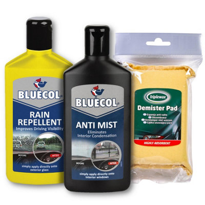 Bluecol Rain Repellant & Windscreen Anti Mist 250Ml Plus Demister Pad from B&Q