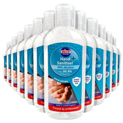 Nilco Hand Sanitiser Antibacterial Hand Sanitising Gel - 100ml x 12 - Image 4