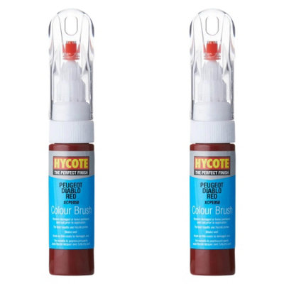 Hycote Touch Up Brush Paint Xcpe058 Peugeot Diablo Red (Pearlescent) 12.5Ml X2 from B&Q
