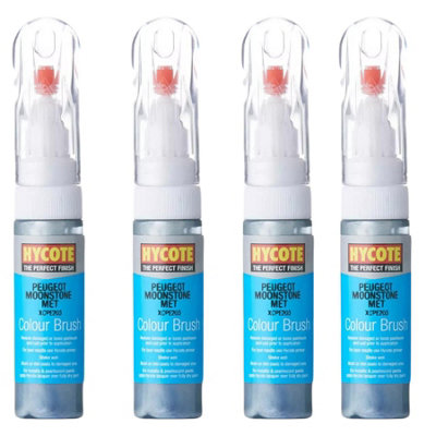 Hycote Touch Up Brush Paint  Peugeot Moonstone Silver (Metallic) 12.5Ml X4 from B&Q