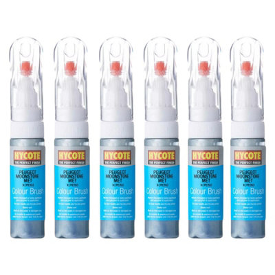 Hycote Touch Up Brush Paint  Peugeot Moonstone Silver (Metallic) 12.5Ml X6 from B&Q
