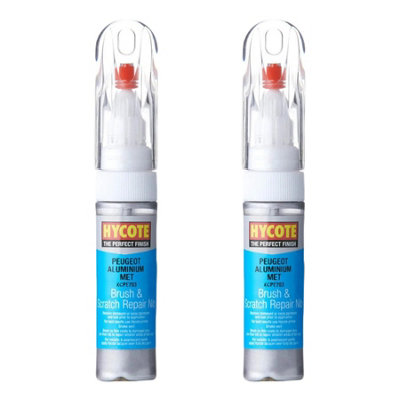 Hycote Colour Touch Up Brush Paint  Peugeot Aluminium (Metallic) 12.5Ml X2 from B&Q