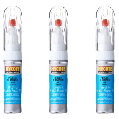 Hycote Colour Touch Up Brush Paint  Peugeot Aluminium (Metallic) 12.5Ml X3 from B&Q