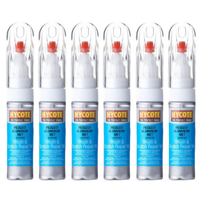 Hycote Colour Touch Up Brush Paint  Peugeot Aluminium (Metallic) 12.5Ml X6 from B&Q