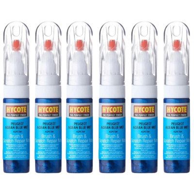 Hycote Colour Touch Up Brush Paint  Peugeot Aegean Blue (Metallic) 12.5Ml X6 from B&Q