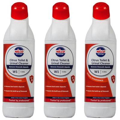 Nilco Svtn1Nrtcsr 1L W1 Toilet & Urinal Cleaner Citrus Fragrance Scent 1L X3 from B&Q