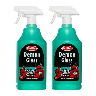 Carplan Glass Cleaner Streak Free Interior Exterior Demon Anti Mist Spray X2 1L