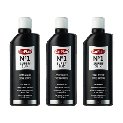 Carplan Black Wet Look Car Tyre Shine Dressing Anti-Fling No.1 Super Slik X3 600Ml B&Q