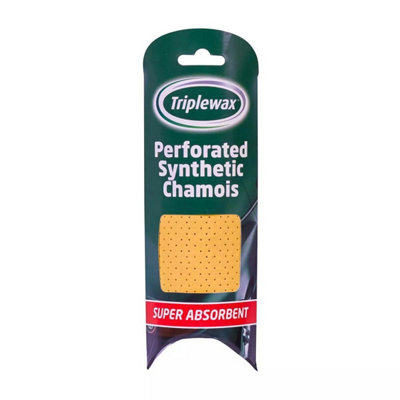 Triplewax Perforated Synthetic Chamois Leather Car Cleaning Cloth X4 from B&Q