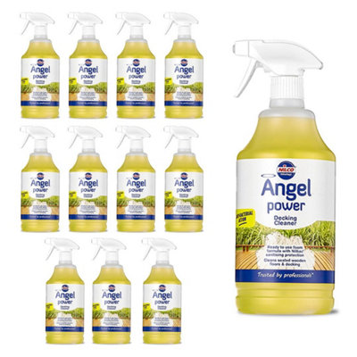 Nilco Angel Power 12L Garden Decking Wooden Floor Cleaner & Trigger Foam 12X 1L from B&Q