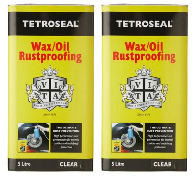 Tetroseal White Waxoil Car Rustproof Clear Car Rust Proofing X2 Easy Application 5L B&Q