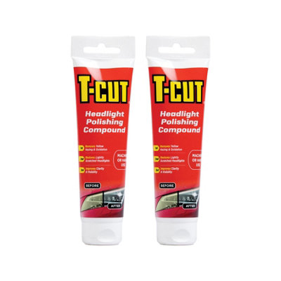 T-Cut Headlight Cleaning Polish Restores Yellowed & Scratched Light Lenses X2 from B&Q