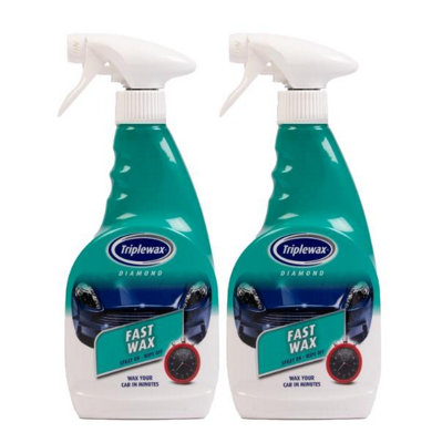 Triplewax Fast Wax Polish Car Exterior Paintwork Valeting Detailing 500Ml X2