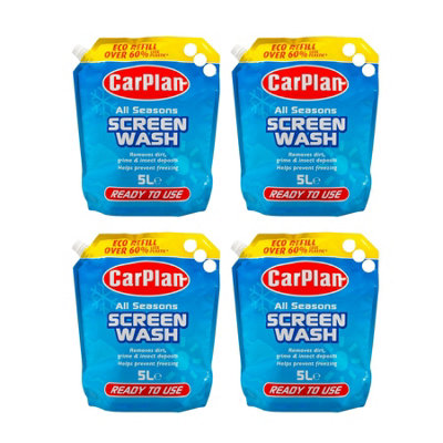 Carlube Carplan All Seasons Winter Ready To Use Screen Wash Windscreen Fluid 5L X4 from B&Q
