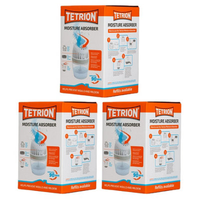 Tetrion Dehumidifier Car Home Moisture Absorber Trap Damp Improved Airflow X3 from B&Q