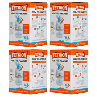 Tetrion Dehumidifier Car Home Moisture Absorber Trap Damp Improved Airflow X4 from B&Q