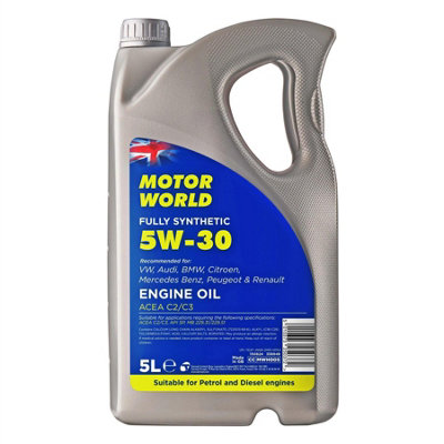  - Motor World Engine Oil 5L Sae 5W30 Fully Synthetic 5 Litres Acea C2/c3 Api Sp
