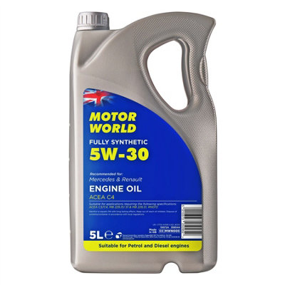  - Motor World Engine Oil 5L 5W30 Fully Synthetic Acea C4 For Mercedes & Renault