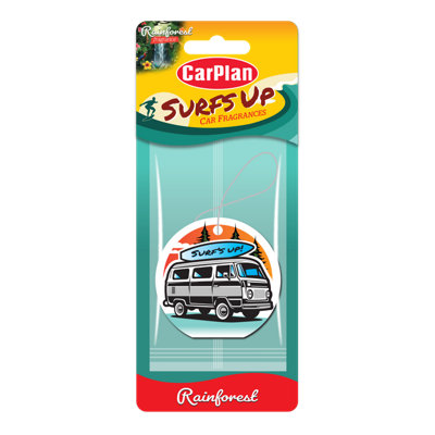 Carplan Surfs Up Campervan Rainforest Hanging Air Freshener from B&Q