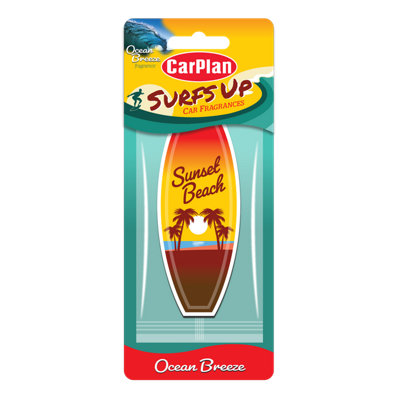Carplan Surfs Up Surfboard Ocean Breeze Hanging Air Freshener from B&Q