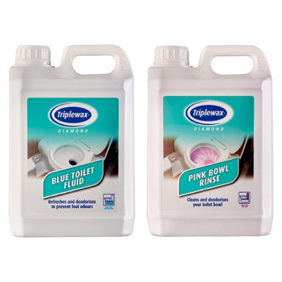 2X 2.5L Triplewax Caravan Toilet Fluid Bundle Blue & Pink Cleaner Sanitiser from B&Q