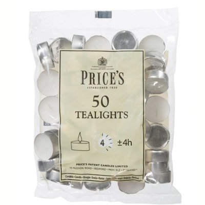 Price's Candles | White Tealights Candles Pack of 50 | 4 Hours Burn Time - Image 5