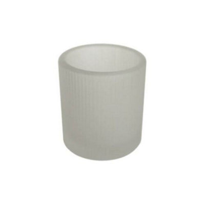Price's Candles Prices Ribbed Frosted Glass Tealight Holder from B&Q
