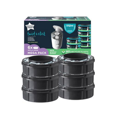 Tommee Tippee Twist & Click Nappy Bin Refill Cassettes - GREY - Image 3