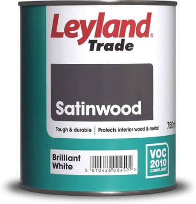 Leyland Trade Satinwood Wood & Metal Brilliant White 750Ml from B&Q