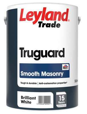Leyland Trade Truguard Smooth Masonry- Brilliant White5L from B&Q