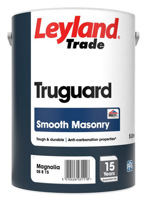 Leyland Trade Smooth Truguard Masonry Paint Magnolia5L from B&Q
