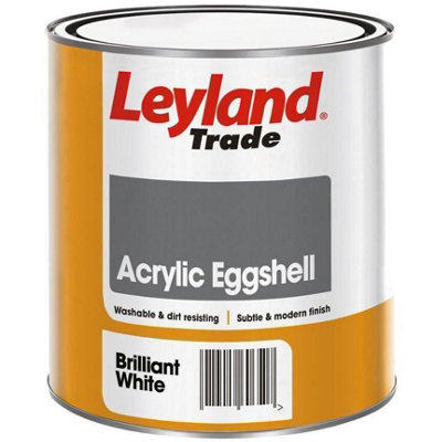 Leyland Trade Acrylic Eggshell Brilliant White 750Ml from B&Q