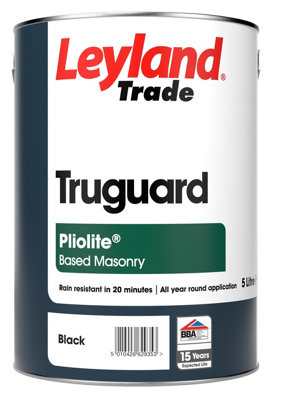 Leyland Trade Smooth Truguard Masonry Paint Pliolite Black5L from B&Q