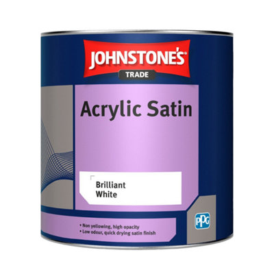 Johnstone's Trade Johnstones Trade Acrylic Satin Brilliant White 1L from B&Q