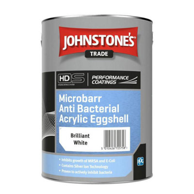 Johnstone's Trade White Anti Bacterial Acrylic Eggshell Brilliant 5L Large