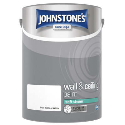 Johnstone's Wall & Ceiling Pure Brilliant Soft Sheen Paint - 5L White