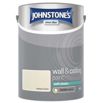 Johnstone's Wall & Ceiling Antique Cream Soft Sheen Paint5L from B&Q