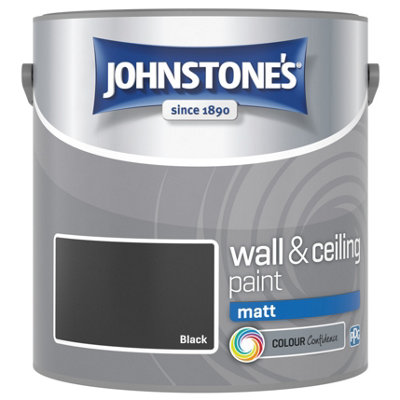 Johnstone's Wall & Ceiling Black Matt Paint2.5L from B&Q