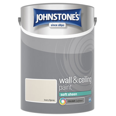 Johnstone's Wall & Ceiling Ivory Spray Soft Sheen Paint5L from B&Q