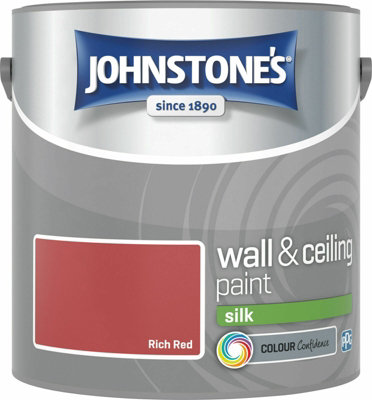 Johnstone's Walls & Ceilings Interior Silk Emulsion Paint 2.5L - Rich Red - Image 5