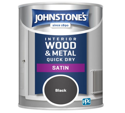 Johnstone's Quick Dry Satin Black 750Ml from B&Q